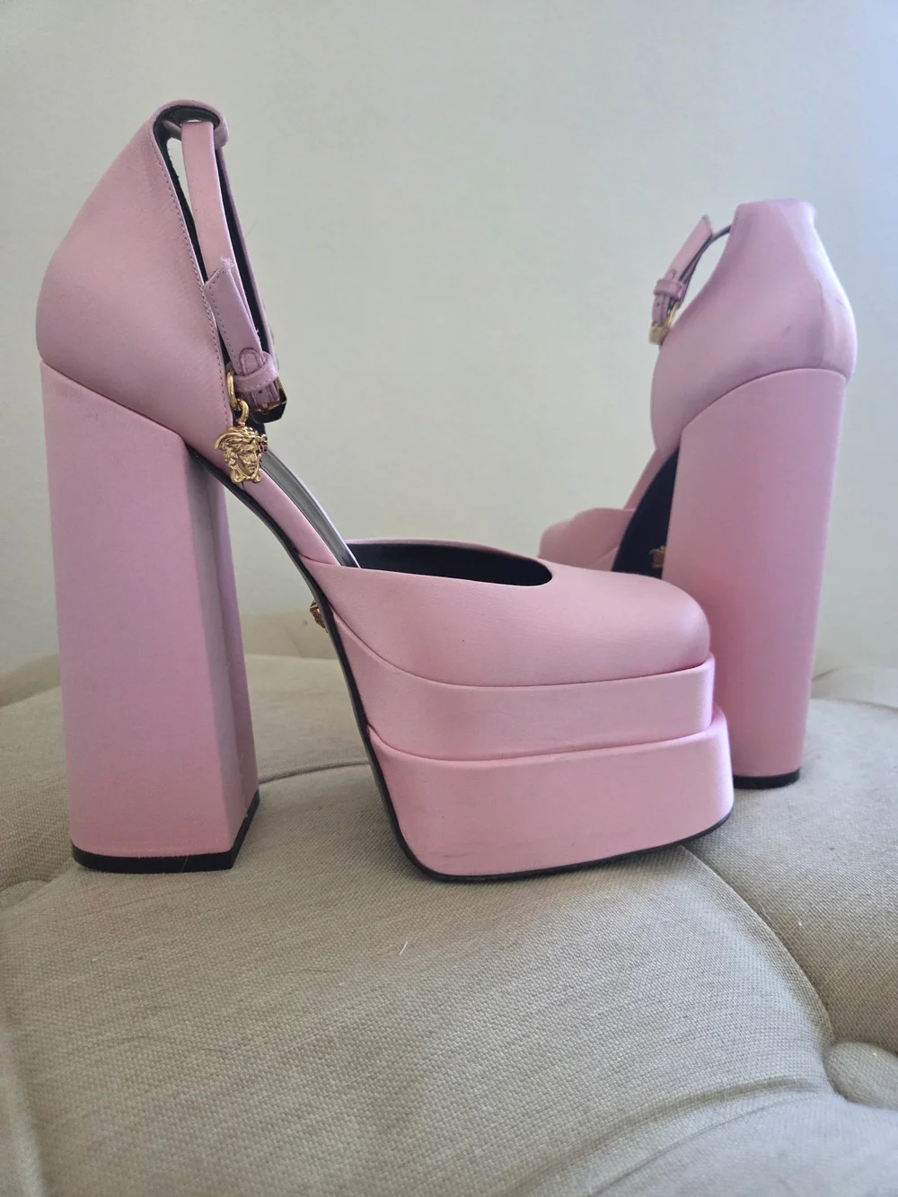 Versace Satin Platform Pumps